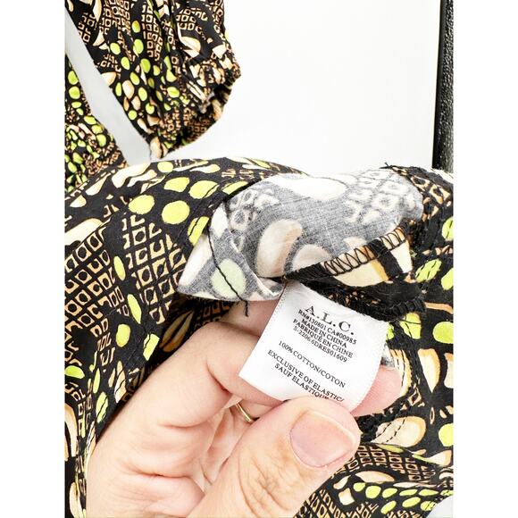 A.L.C. Maya Cotton Puff Sleeve A-Line Printed Mini Dress Size 6 NWT - Picture 4 of 6